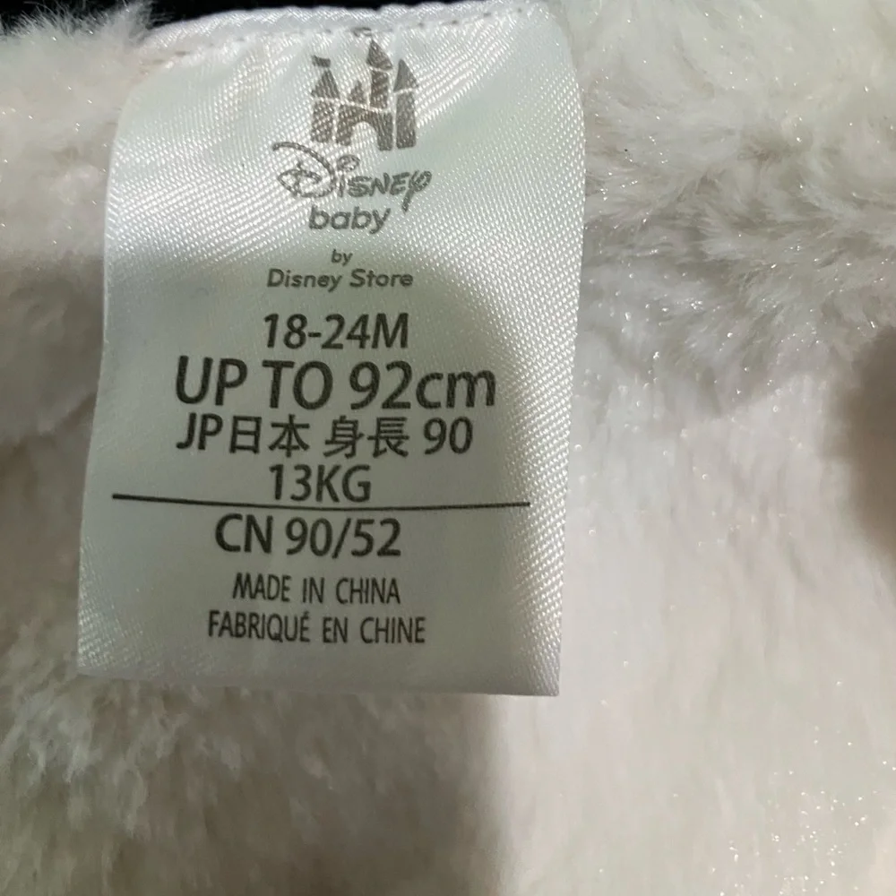 NWT Disney Store Baby White Cardigan w/Minnie Mouse Size 18-24 months faux fur